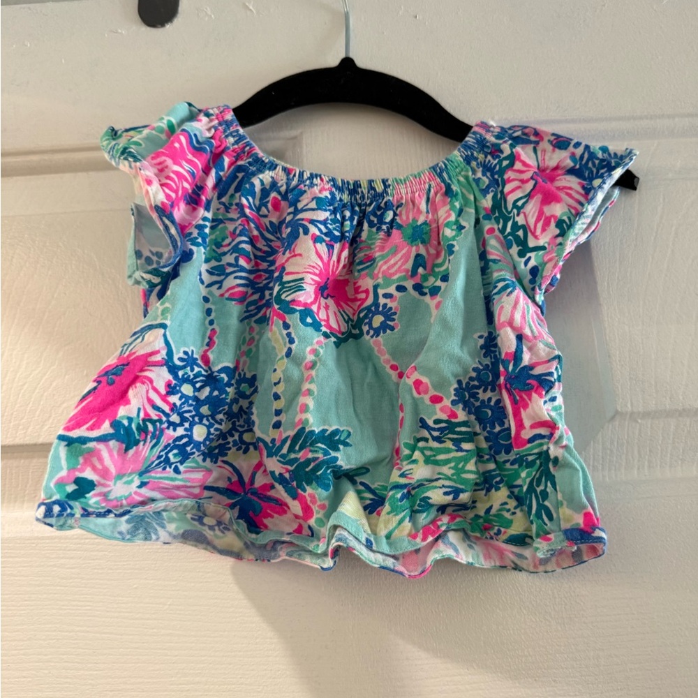 Lilly Pulitzer Kids Floral Top - Blue and Pink